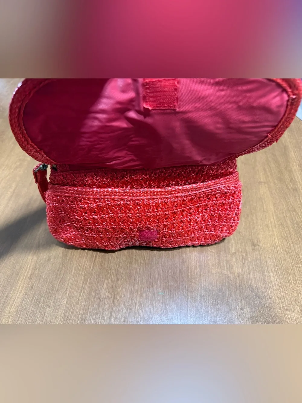 Gloria Astor Red Woven Wristlet Clutch